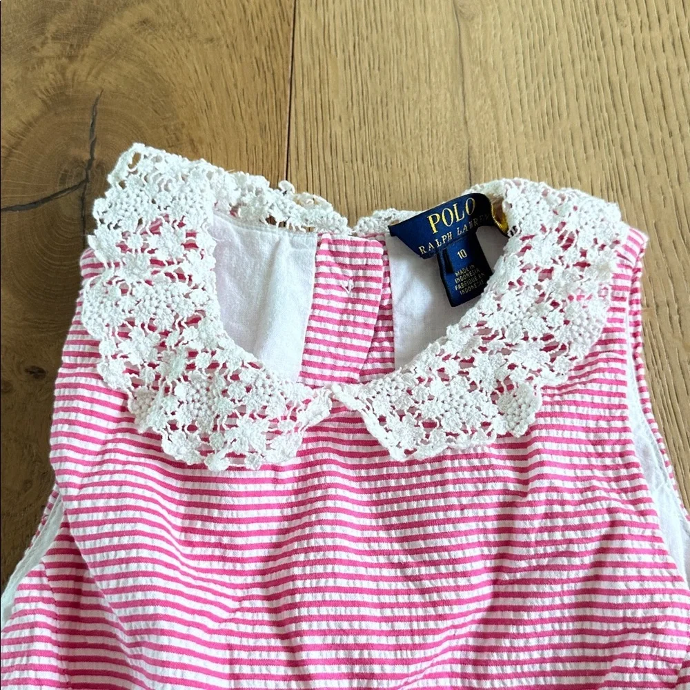 Ralph Lauren Pink and White Kids Dress 10